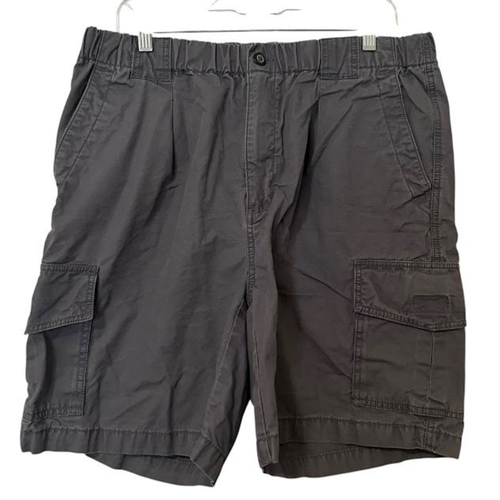 Tommy Bahama Relax Gray Stretch Waist Drawstring Cargo Twill 7" Shorts Mens L
